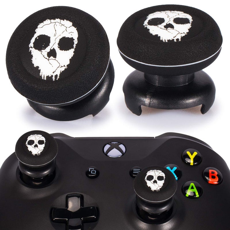 Playrealm FPS Thumbstick Extender & Printing Rubber Silicone Grip Cover 2 Sets for Xbox Series X/S & Xbox One Controller(Ghost) - Image 1